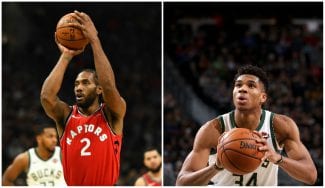 Espectacular duelo entre Kawhi Leonard y Giannis Antetokounmpo