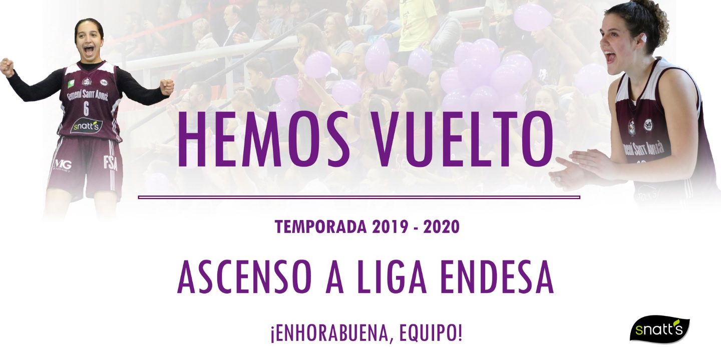 Snatt’s Femení Sant Adrià volverá a vivir la Liga Femenina Endesa: segundo ascenso en cuatro años de las lilas